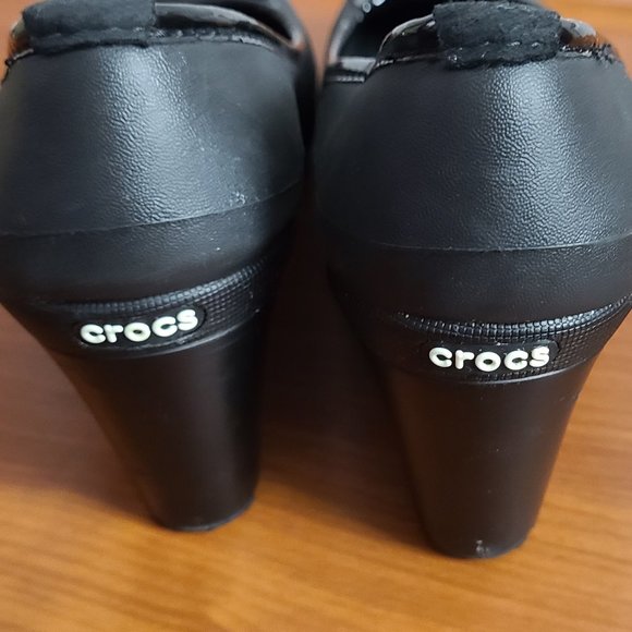 Crocs Black Lydia Wedge Size 5 - Picture 3 of 3